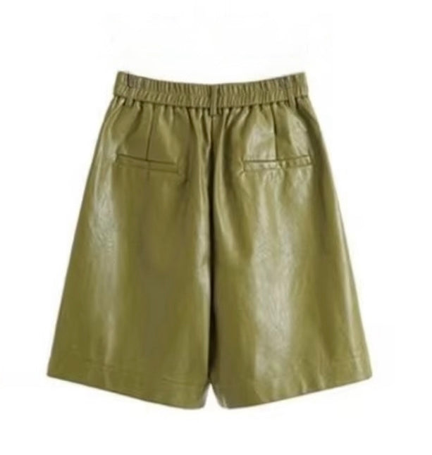 ANYA FAUX LEATHER SHORTS