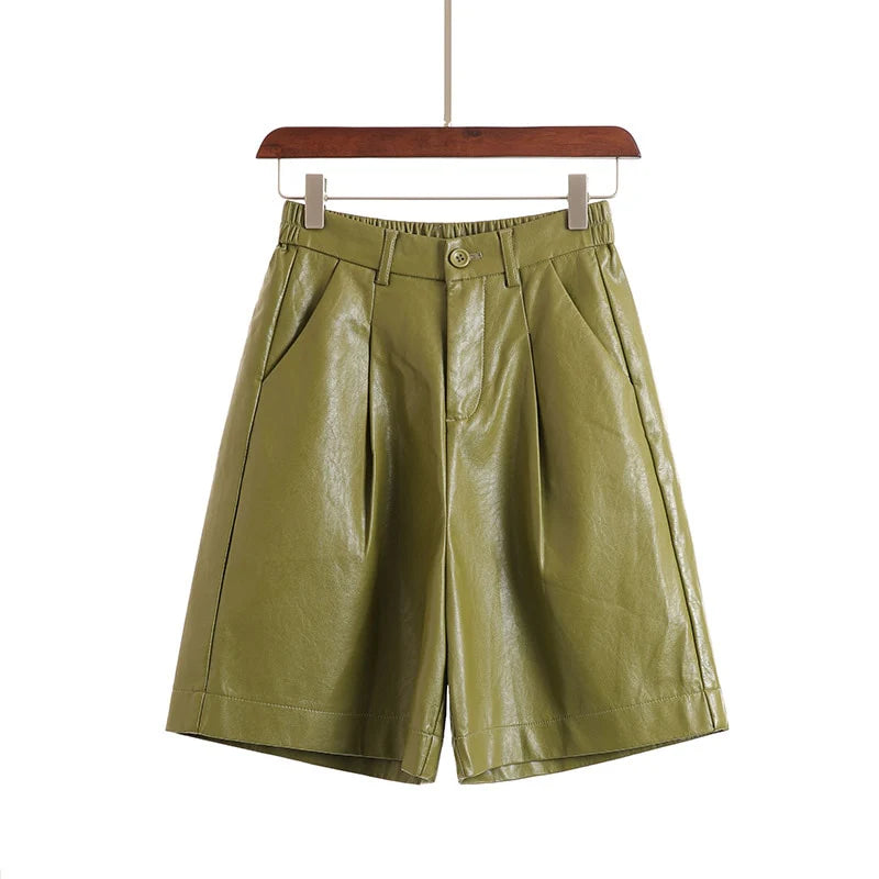 ANYA FAUX LEATHER SHORTS