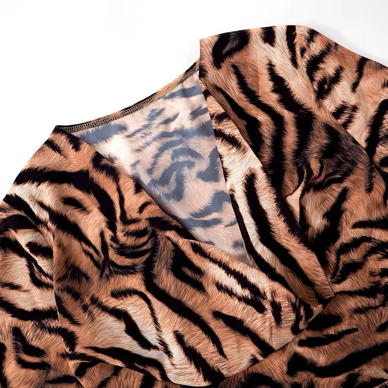 MOANA TIGER PRINT BLOUSE